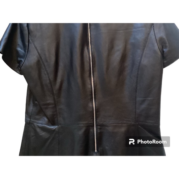 Neiman Marcus LEATHER T-Shirt - Genuine Napa Leather - Polyester Lined - Size L - Picture 7 of 9